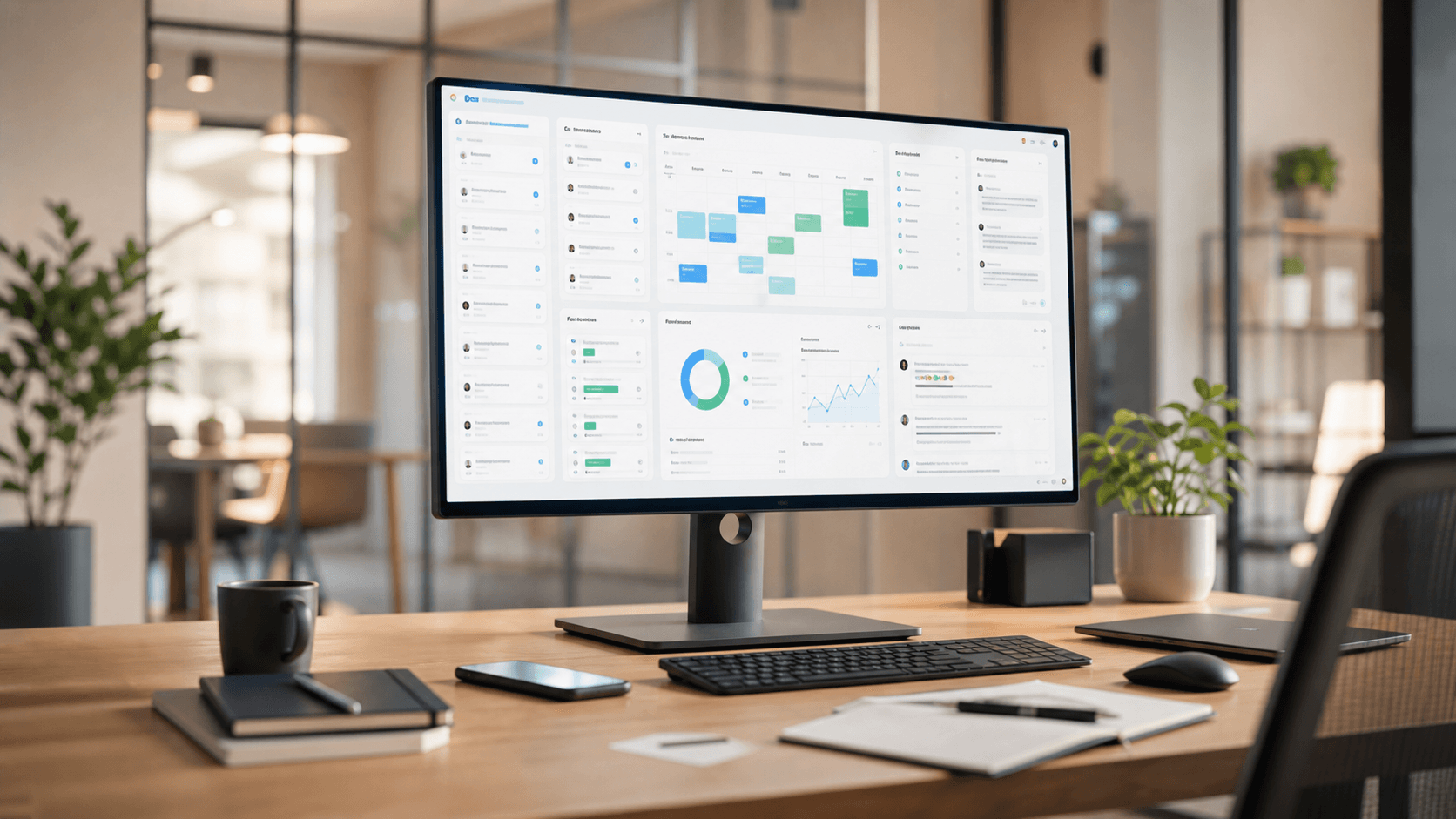 Korvo command center on a desktop workspace